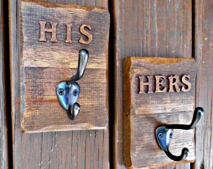 His and Hers Towel Hooks Coat Hook Set Wedding Shower Gift Etsy