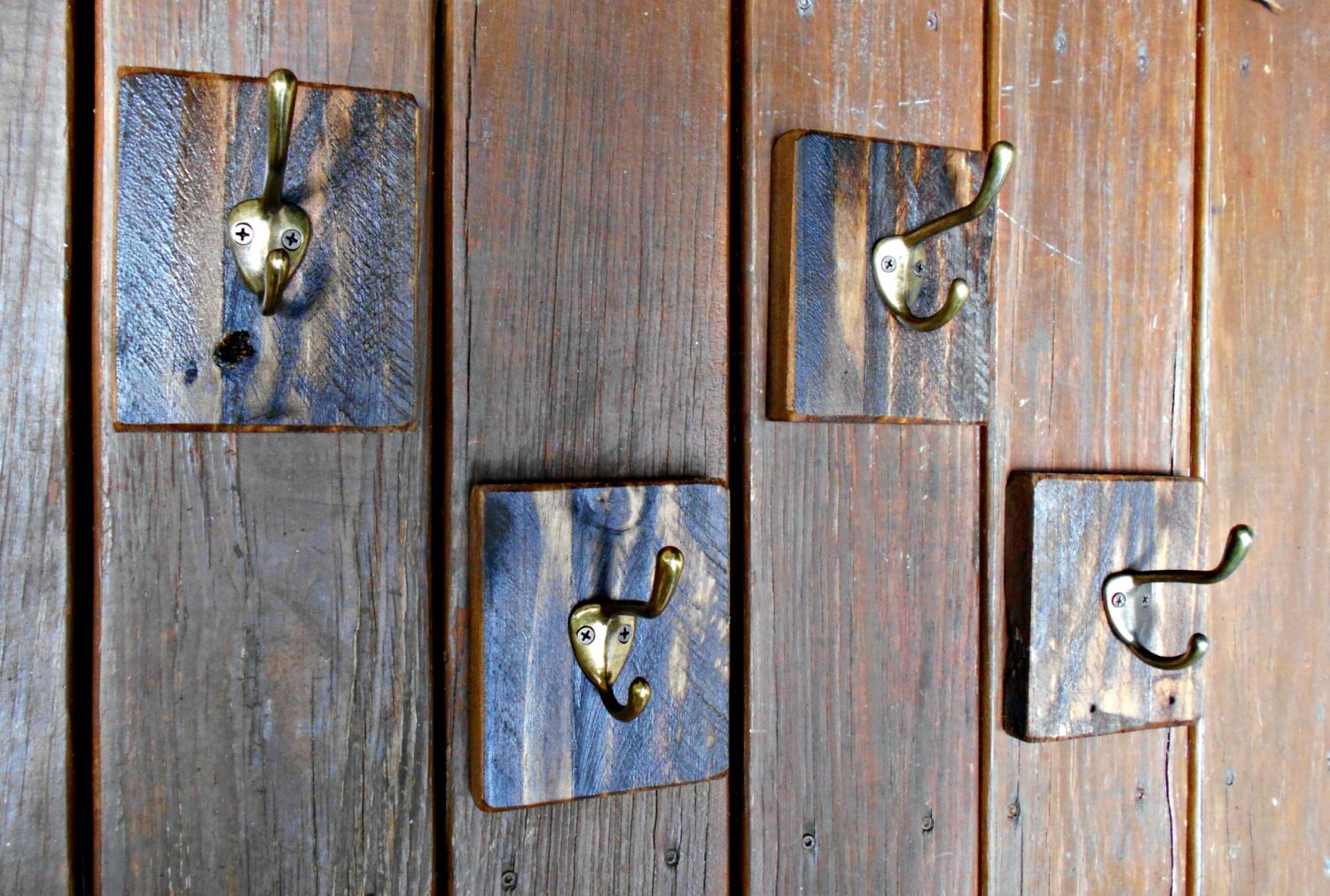 Coat Hook Set Four Matching HooksRustic Single HooksCoat Etsy