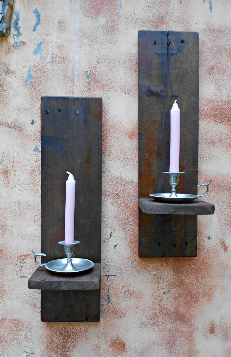 Extra Long Wall Sconce Set Rustic 22 Sconces Primitive Etsy