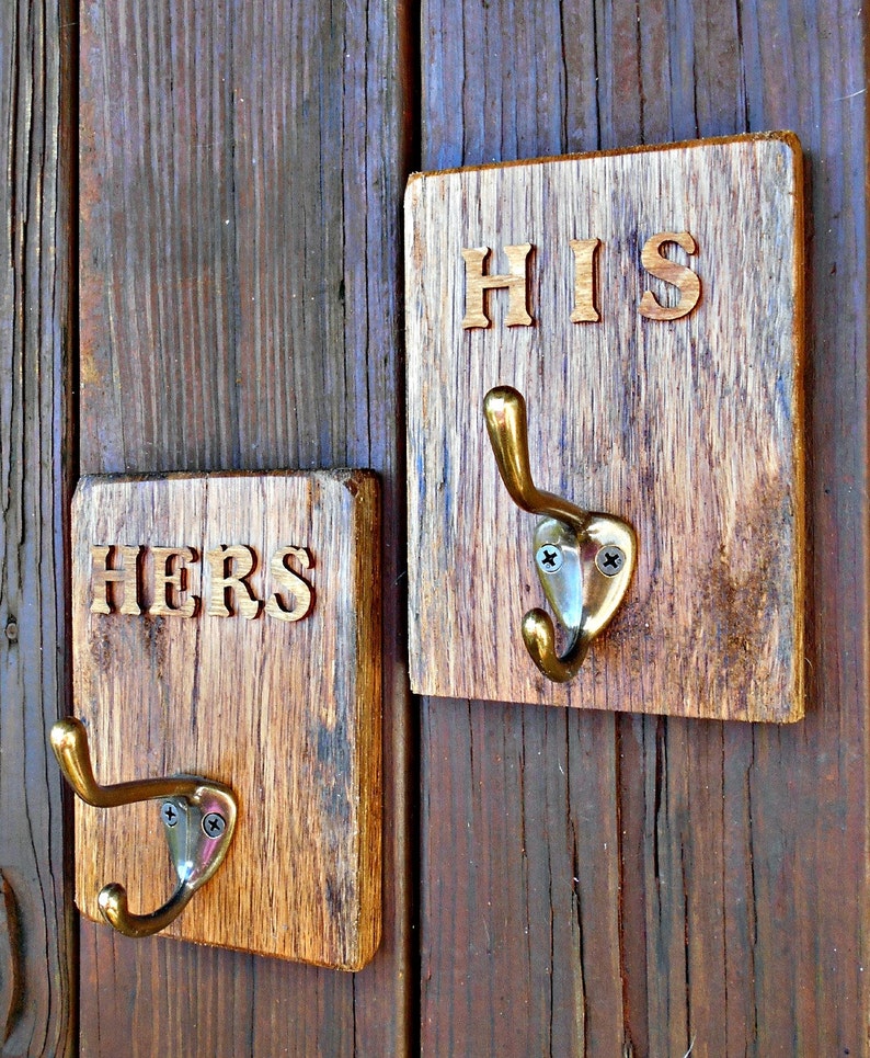 His and Hers Towel Hooks Coat Hook Set Wedding Shower Gift Etsy