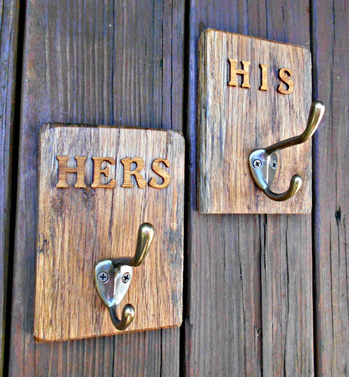 His and Hers Towel Hooks Coat Hook Set Wedding Shower Gift Etsy