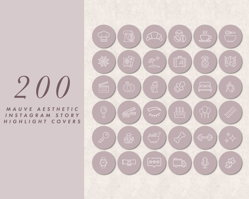 Mauve Purple Instagram Highlight Covers Mauve Purple Etsy UK