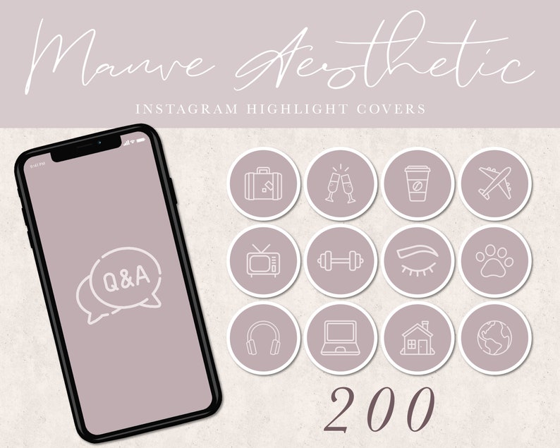 Mauve Purple Instagram Highlight Covers Mauve Purple Etsy UK