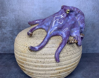 Hand Sculpted Ceramic Octopus Sculpture: Original Pottery Vessel