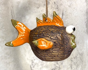 Ceramic Fish Ornament, Ready to Ship