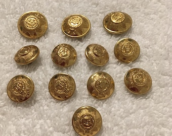 British Military Brass Button Crown Eagle Militaria Steam Punk 17mm small