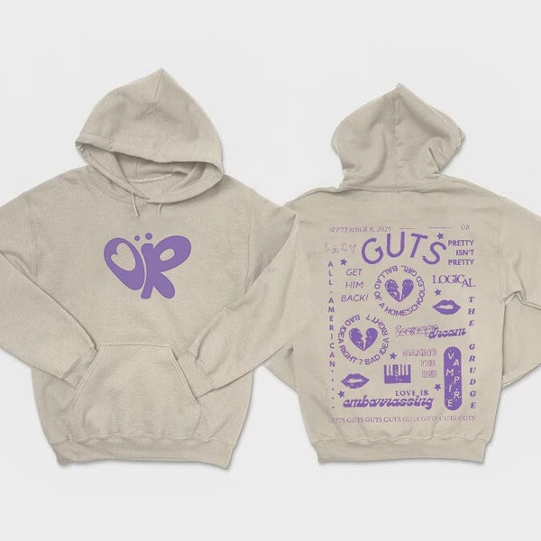 Olivia Guts Tour Track List Aesthetic Sweatshirt, Olivia Rodrigo Guts Shirt, Album Tracklist Tee, Olivia Rodrigo Merch, Teenager Girl Gifts