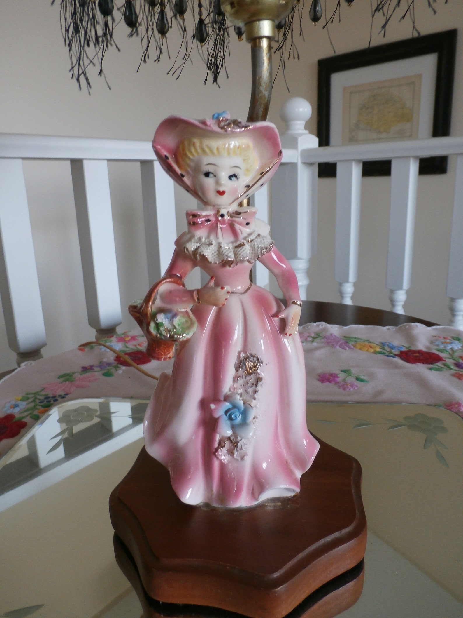 Vintage Porcelain Lady Lamp Boudoir Lamp Etsy Canada