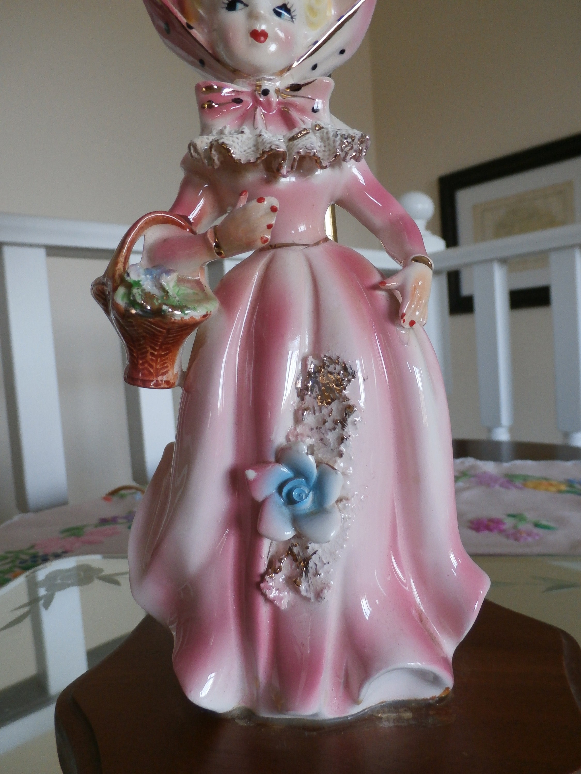 Vintage Porcelain Lady Lamp Boudoir Lamp Etsy Canada