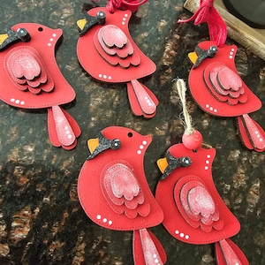 Christmas Cardinal wood painted Ornament, St. Louis Cardinals, Arizona Cardinals