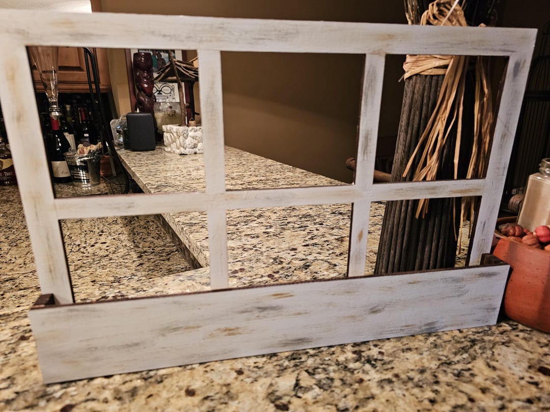 Farmhouse White Wash Window Box Tray for Inserts or Tier Tray Items ...