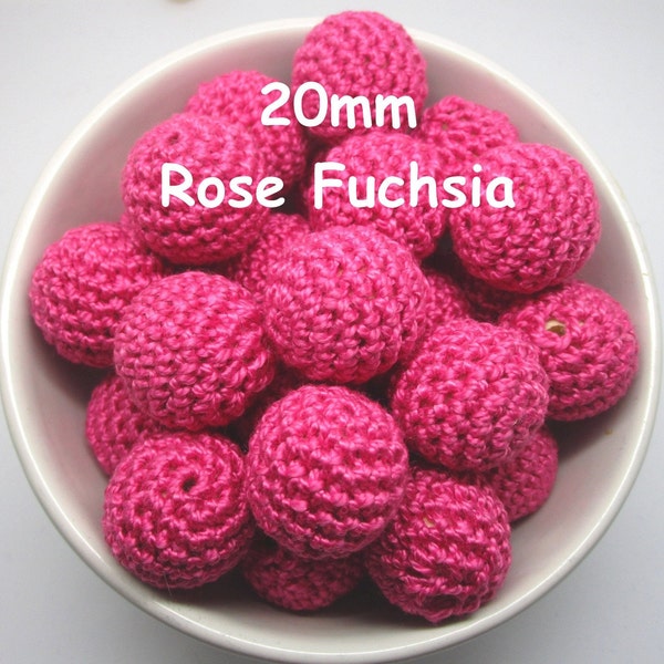 5 ou 10 perles 20mm coloris Rose Fuchsia