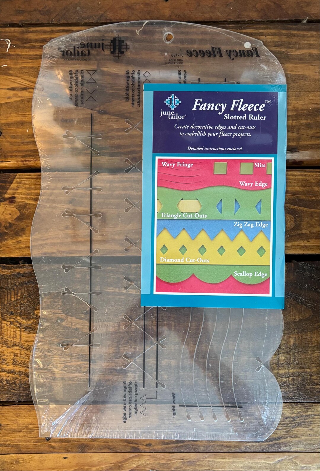 June Tailor Fancy Fleece Ruler for Decorative Edges, Sewing, Quilting ...
