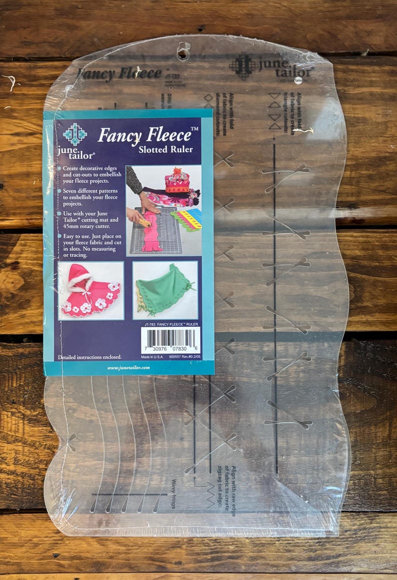 June Tailor Fancy Fleece Ruler for Decorative Edges, Sewing, Quilting ...