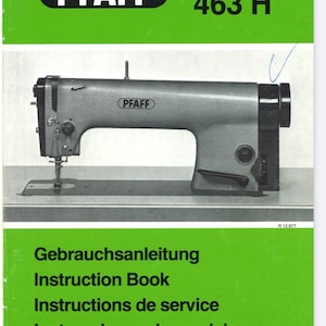 Instruktionsbok för symaskinen Pfaff 463 och 463H, digital PDF