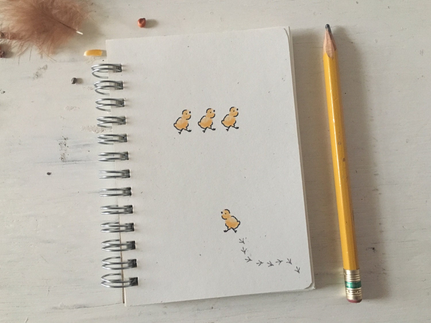 Small Spiral Bound Notebook Miniature Illustrated Planner Etsy