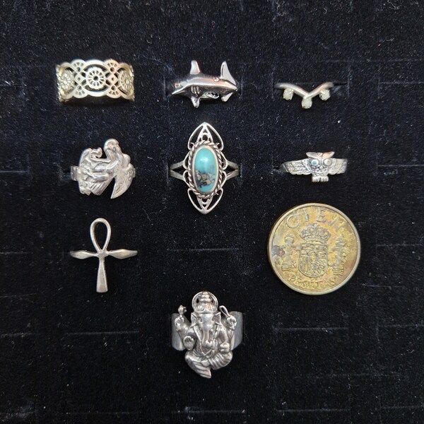 Vintage and Found Sterling Rings