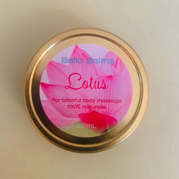 natural solid perfume - massage balm - botanical - treat yourself - oils of vanilla, lotus, rose, champa, patchouli, and ginger, love local