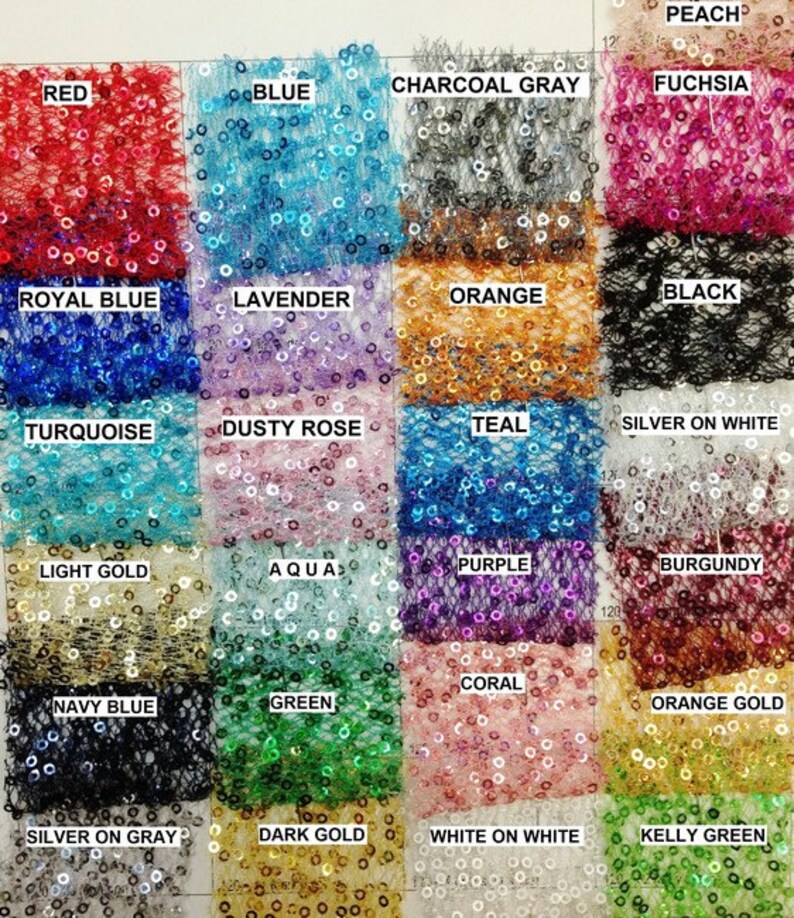 Sequins fabric on polyester mesh Etsy