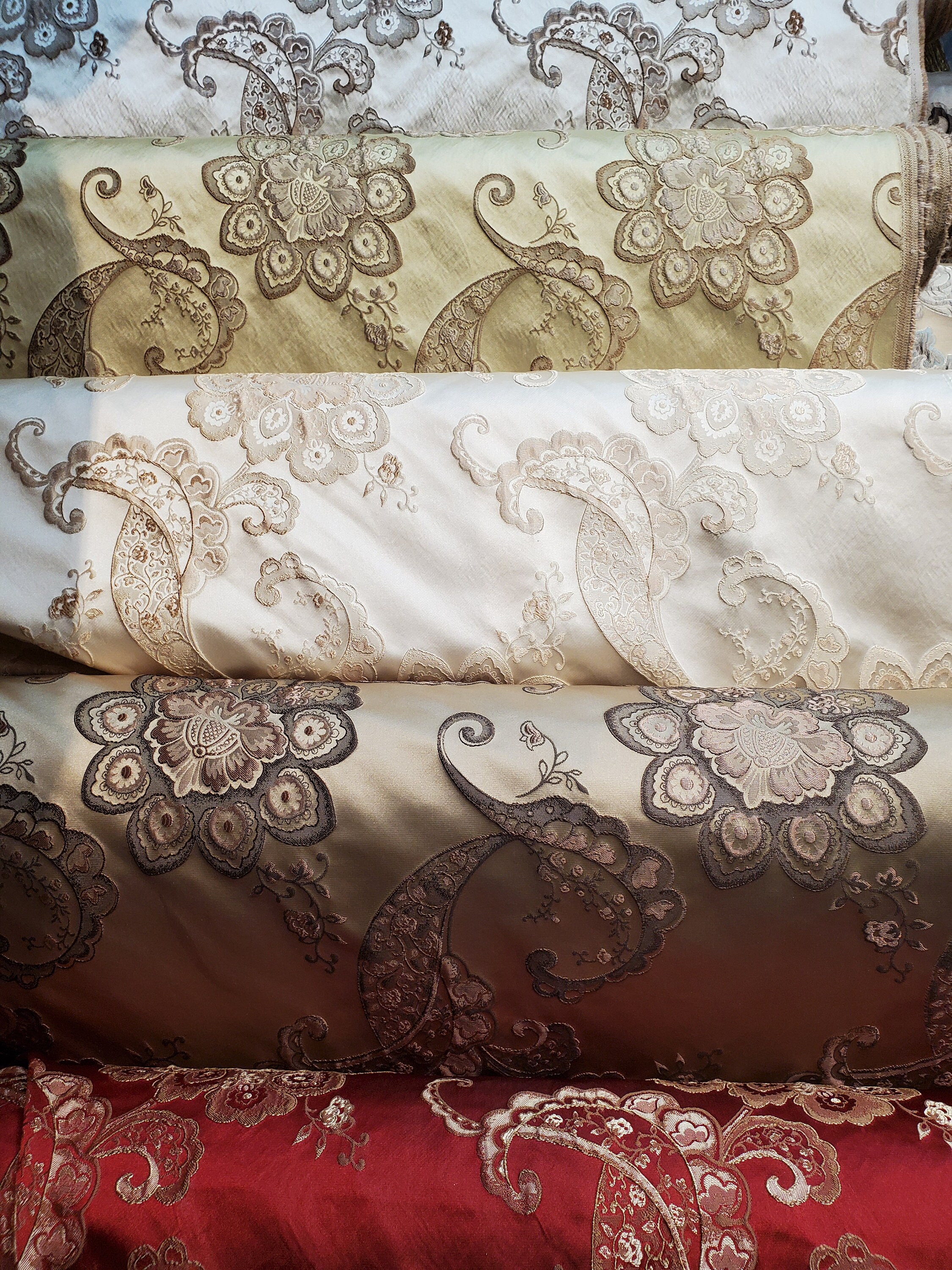 Jacquard Brocade Fabric with Paisley Pattern Fancy Brocade Etsy