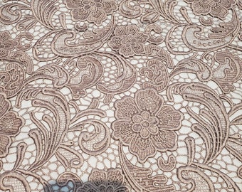 Floral Guipure Lace fabric, elegant Flower Embroidery, Chemical Lace fabric in 10colors
