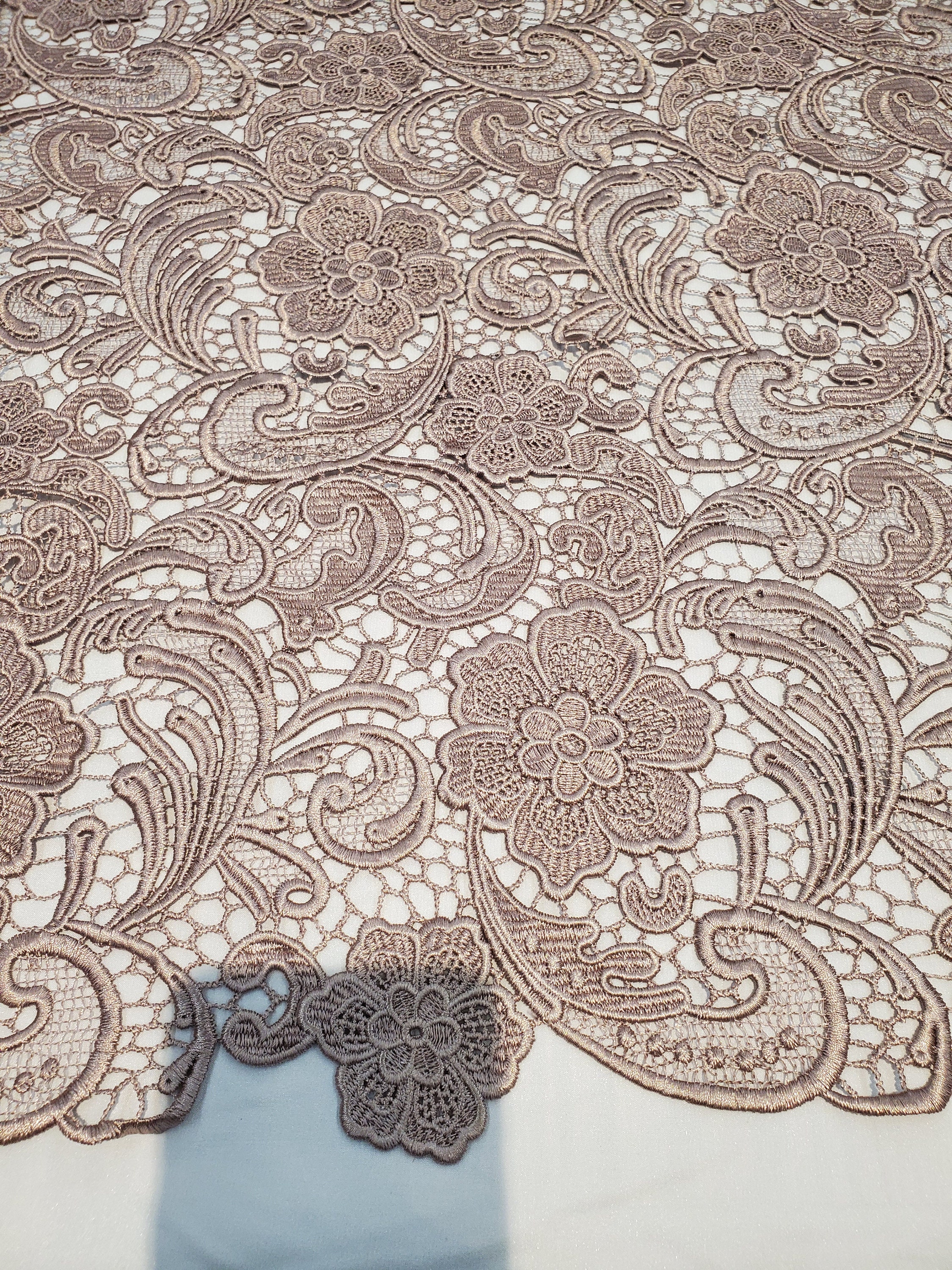 Maggie BLACK Guipure Venice Heavy Lace Fabric by the Yard 10019 