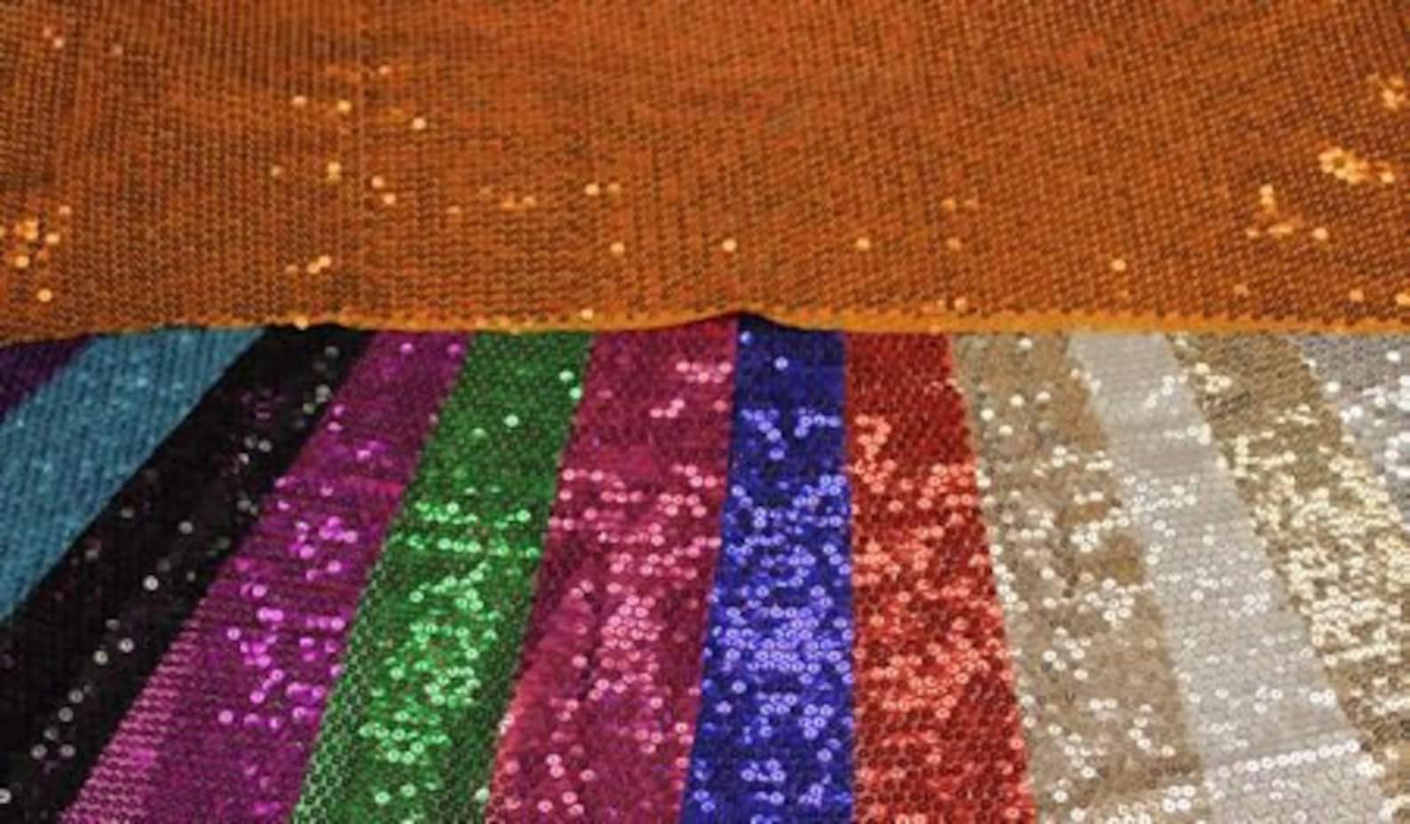 Sequin Fabric Sewed on Polyester Mesh All Over 5mm Sequins Etsy