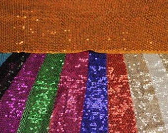 Sequin Fabric sewed On Polyester mesh, All over 5mm sequins, Sparkly and shiny