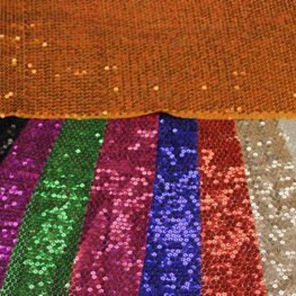 Sequin Fabric sewed On Polyester mesh, All over 5mm sequins, Sparkly and shiny