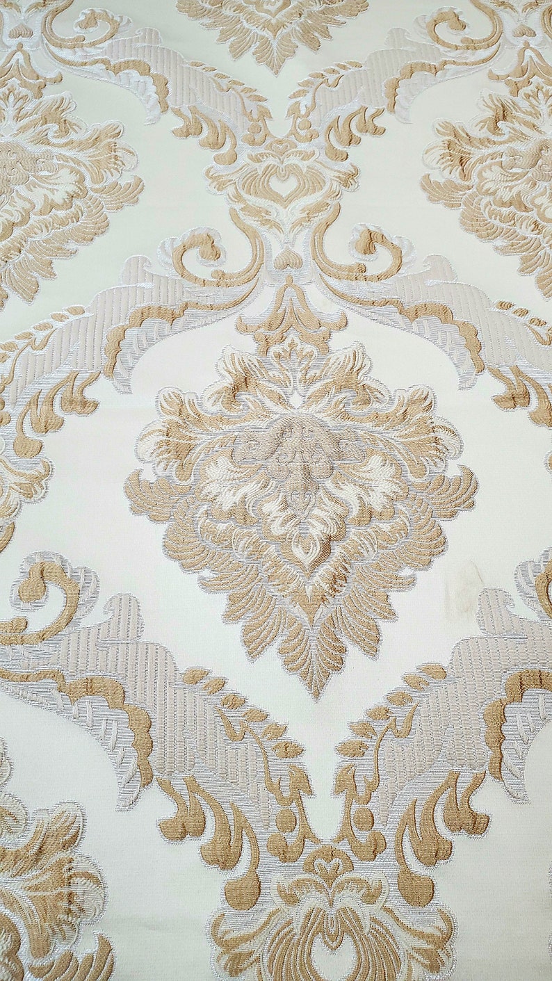 Damask Jacquard brocade in 3 colors Etsy