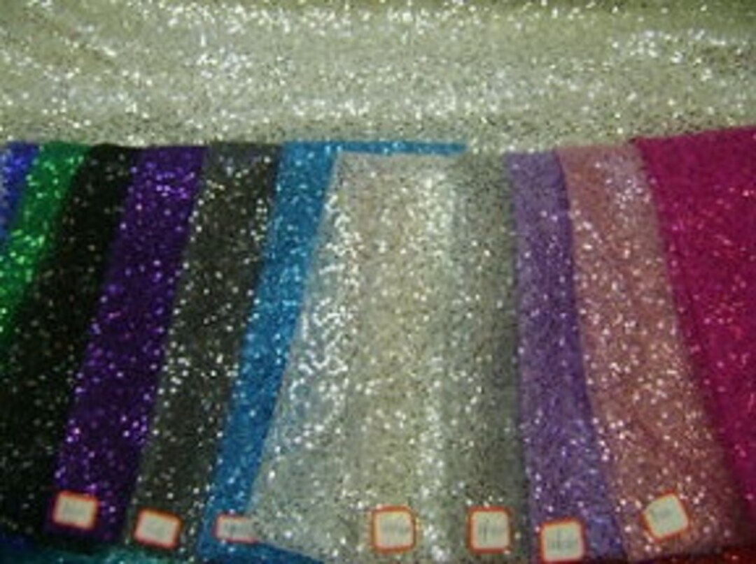 Sequins Fabric on Polyester Mesh Etsy UK