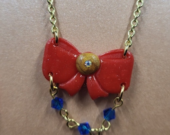 Sailor Senshi Bow Necklace and Earrings