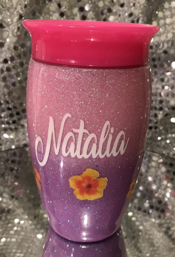 Moana Sippy Cup/10oz Custom Glitter Moana Tumbler/stainless