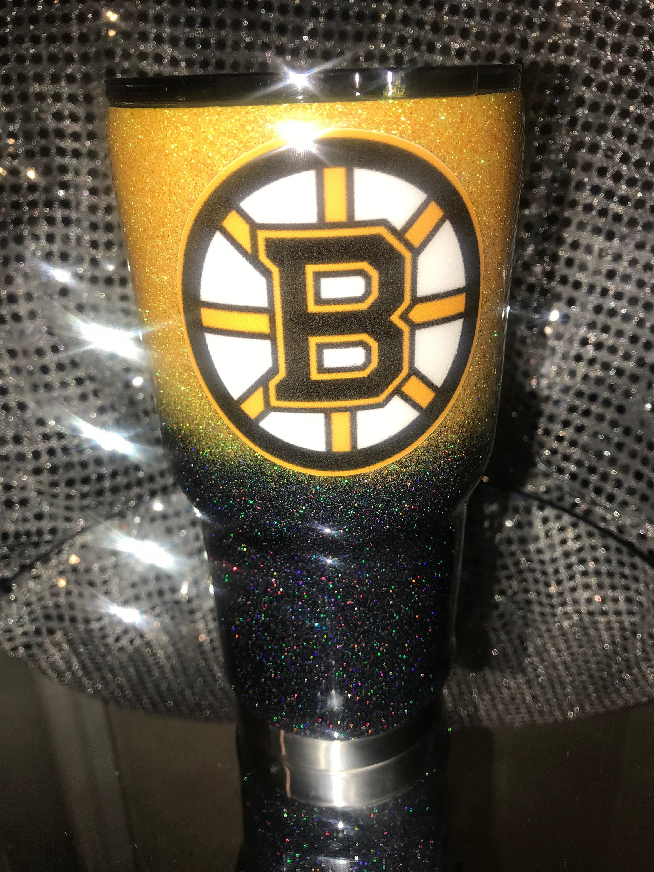 Glitter Boston Bruins Tumbler Glitter Yeti Boston Bruins Etsy