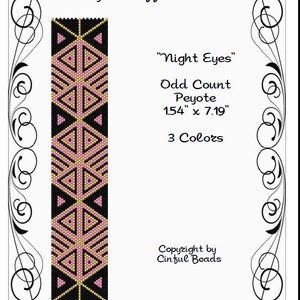 Peyote Bracelet Pattern, Geometric Design using Miyuki 11/0 Delica beads
