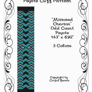 Peyote Bracelet Pattern, Geometric Optical Illusion using Miyuki 11/0 Delica beads
