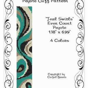 Peyote Bracelet Pattern, Swirl Design using Miyuki 11/0 Delica beads