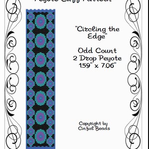 Peyote Bracelet Pattern, Geometric Design using Miyuki 11/0 Delica beads