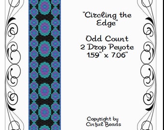 Peyote Bracelet Pattern, Geometric Design using Miyuki 11/0 Delica beads