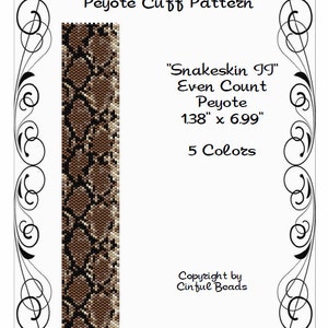 Peyote Bracelet Pattern Snakeskin using Miyuki 11/0 Delica beads
