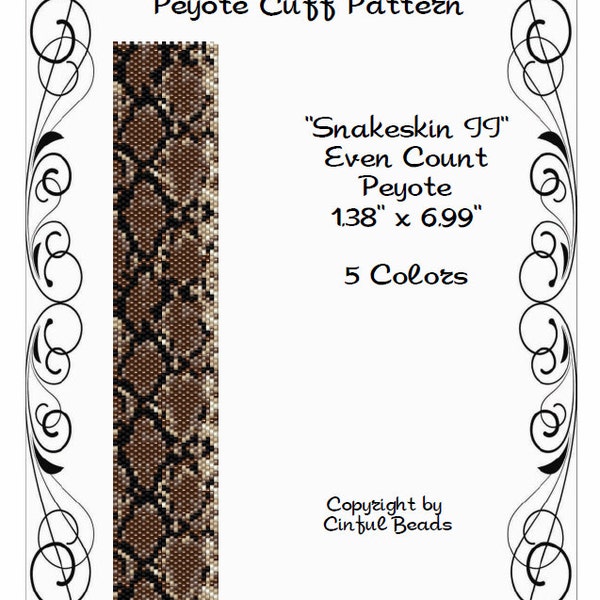 Peyote Bracelet Pattern Snakeskin using Miyuki 11/0 Delica beads