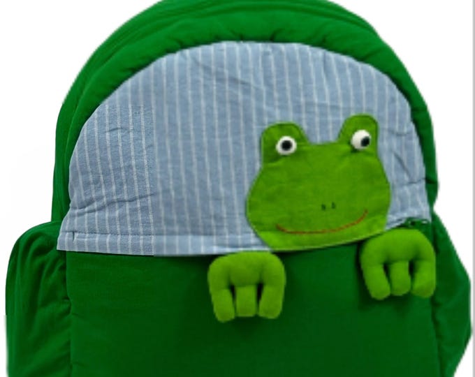 Backpack 100% Cotton for Kids with Froggy face