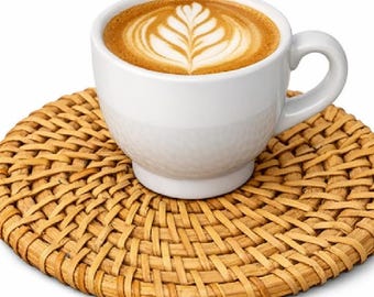 Handwoven Rattan Coaster 2  Sets | Boho Woven Drink Coasters (12 Pcs)
