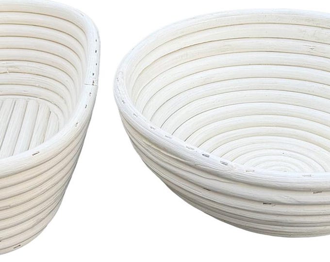 Banneton Bread Proofing Basket Sourdough Baking Set Oval 2‑Pack with Cloth Liners, Natural Handmade Baskets for Artisan Bread baking