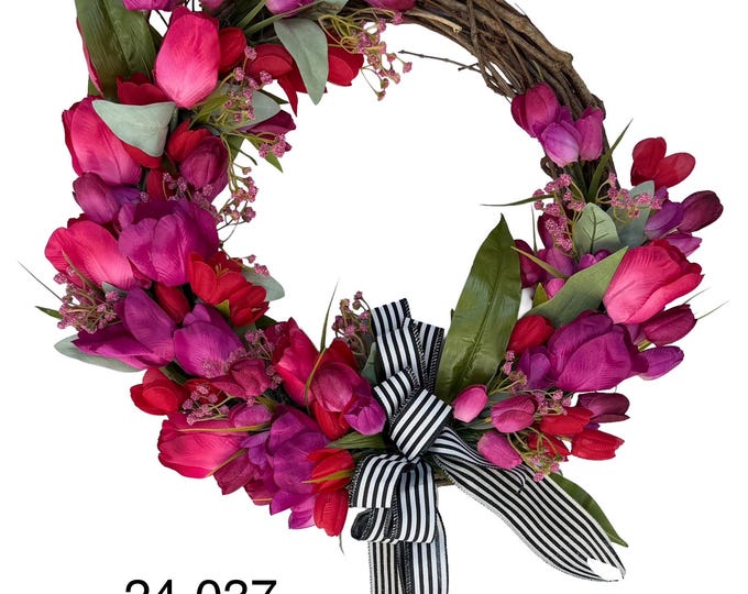 Front Door Wreath, Tulip garland