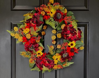 Front Door Garland, Floral Home Decor