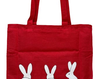 Tote Bag Bunny Applique design