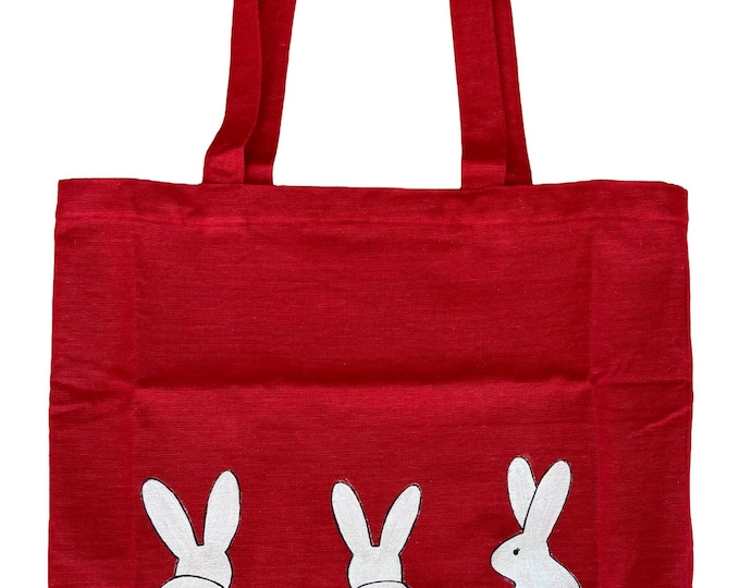 Tote Bag Bunny Applique design