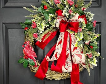 Christmas Wreath Holiday Front Door garland