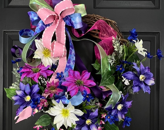 Front door garland floral decor